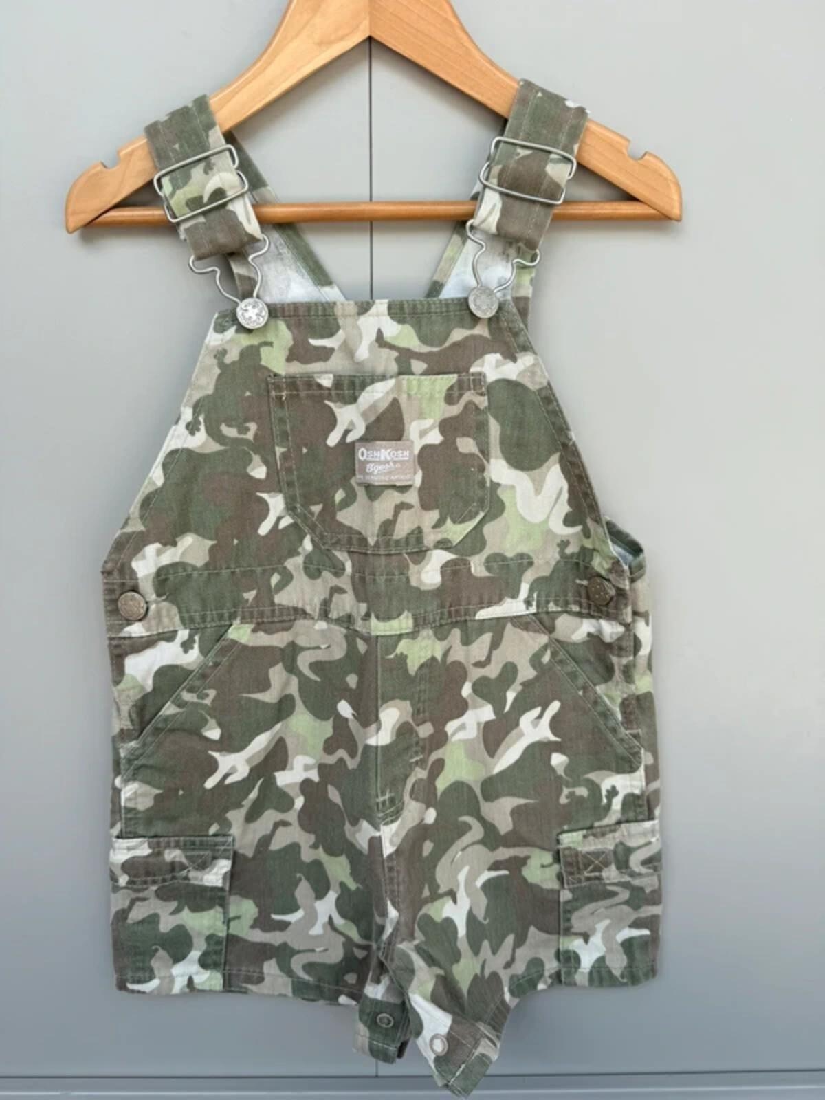 Oshkosh Vintage Camouflage Shortall Dungarees 3T