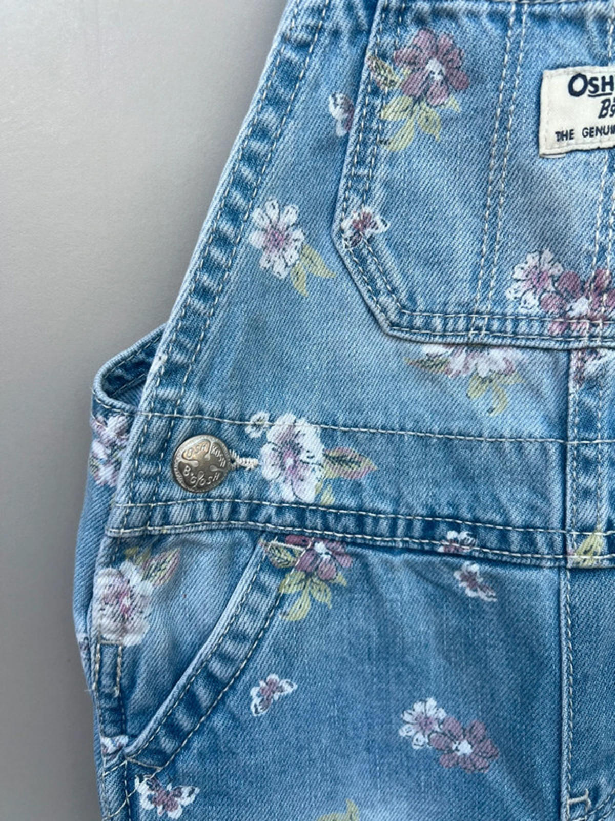 Oshkosh Floral Denim Shortalls 2T