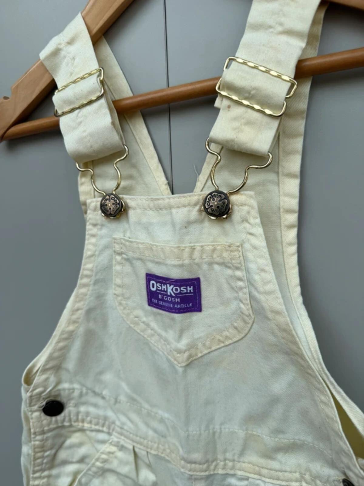 Oshkosh Vintage 80s USA Buttermilk Shortall Dungarees 6T