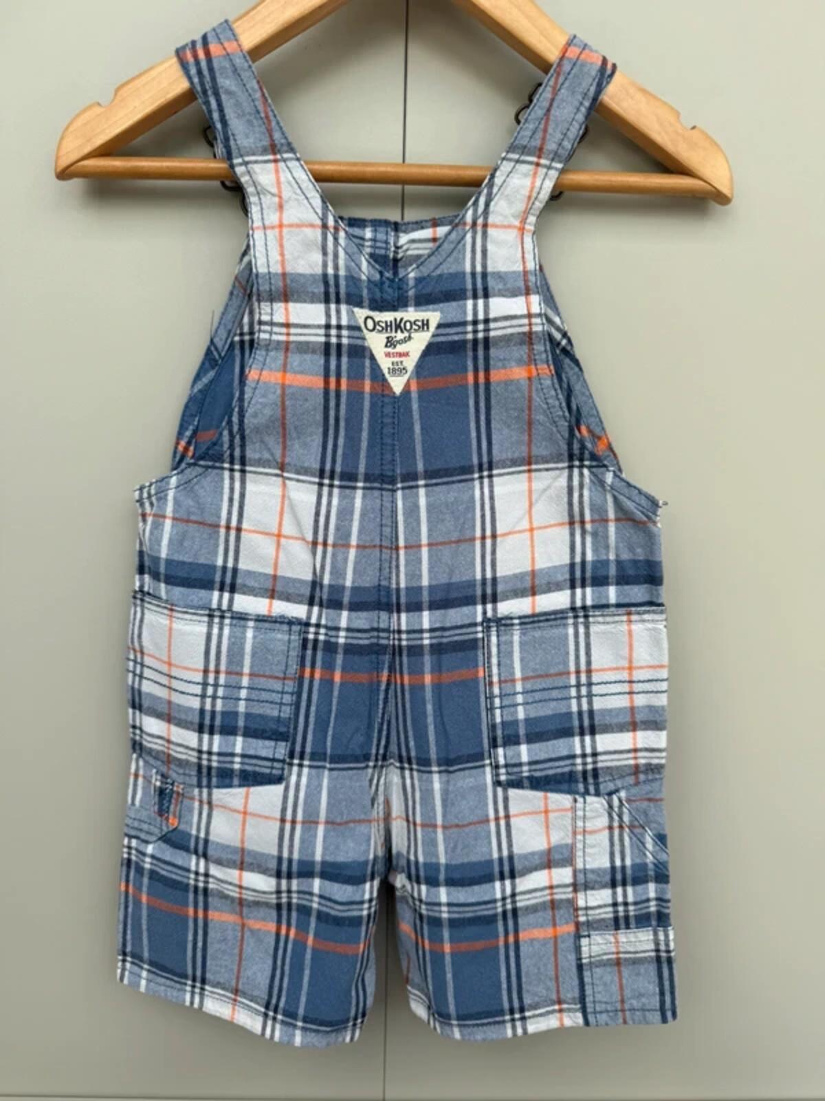 Oshkosh Check Shortall Dungarees 24M