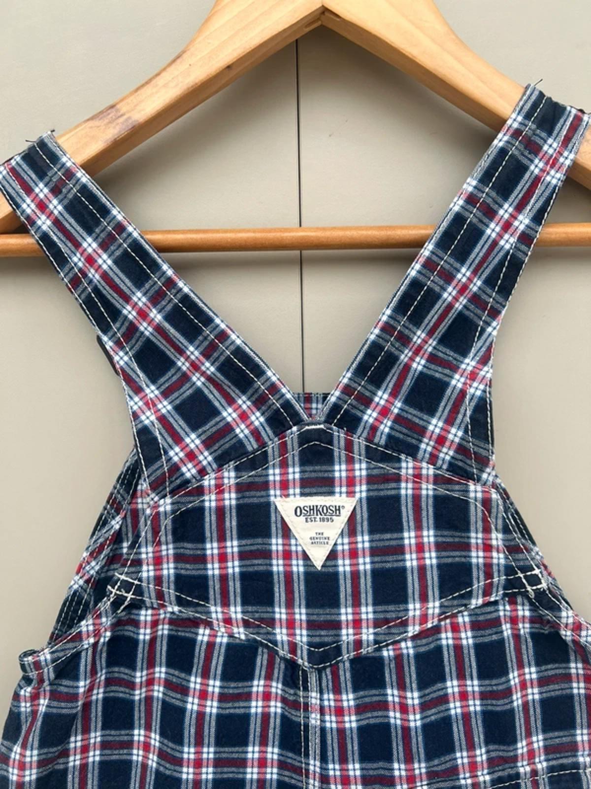 Oshkosh Vintage Check Shortall Dungarees 18M