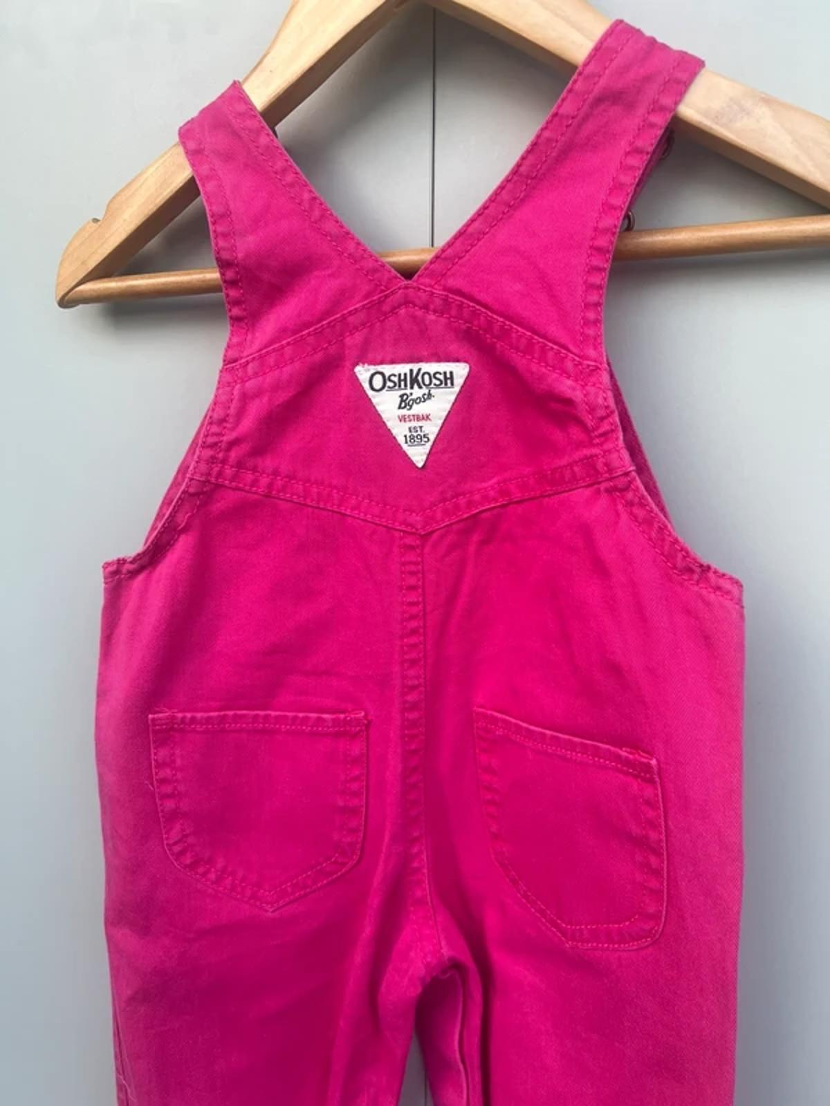 Oshkosh Pink Cotton Dungarees 9M