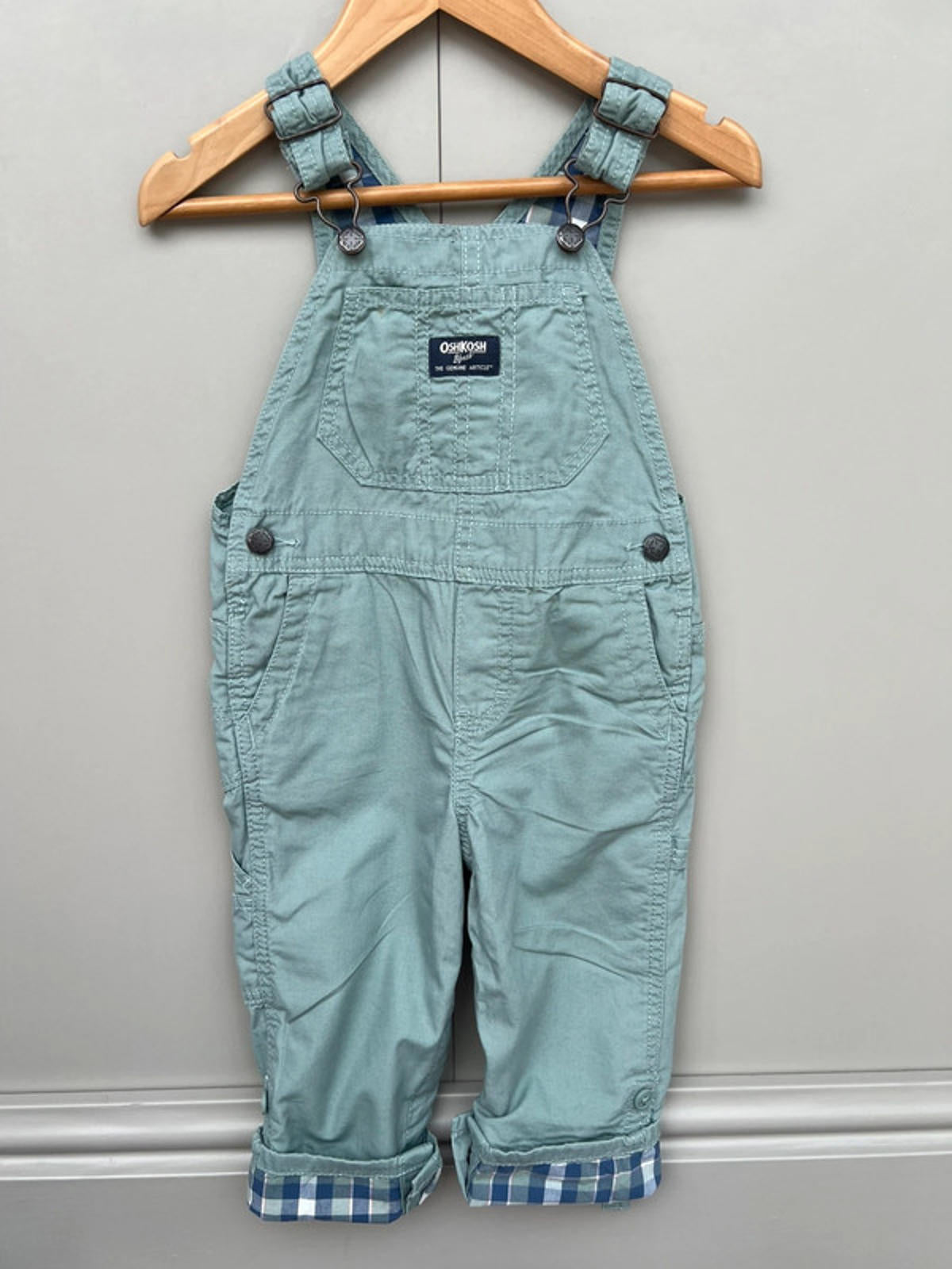 Oshkosh Sage Green Dungarees 24M