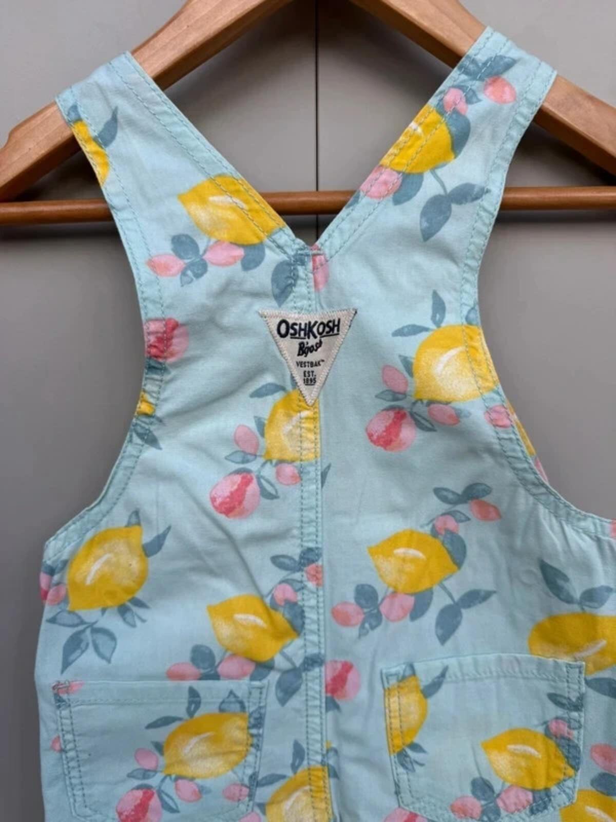 Oshkosh Lemon Blue Shortall Dungarees 12M