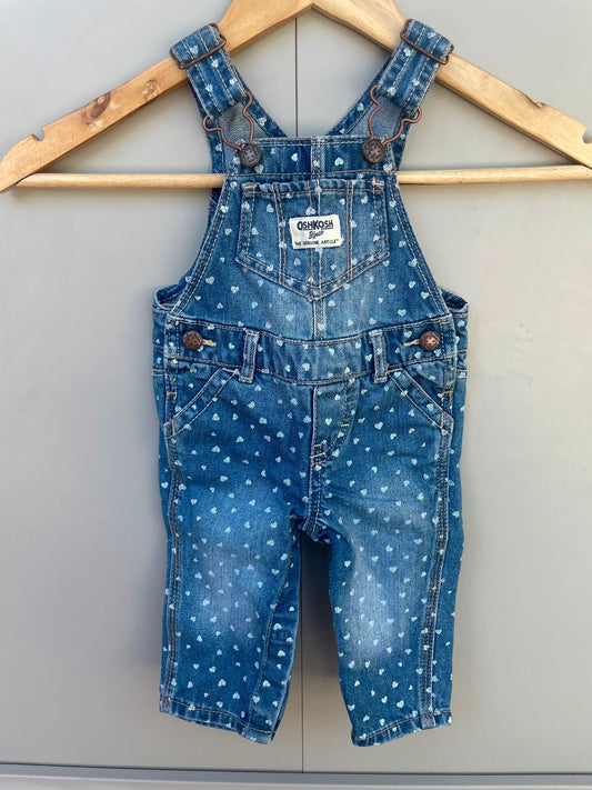 Oshkosh Heart Denim Dungarees 6M