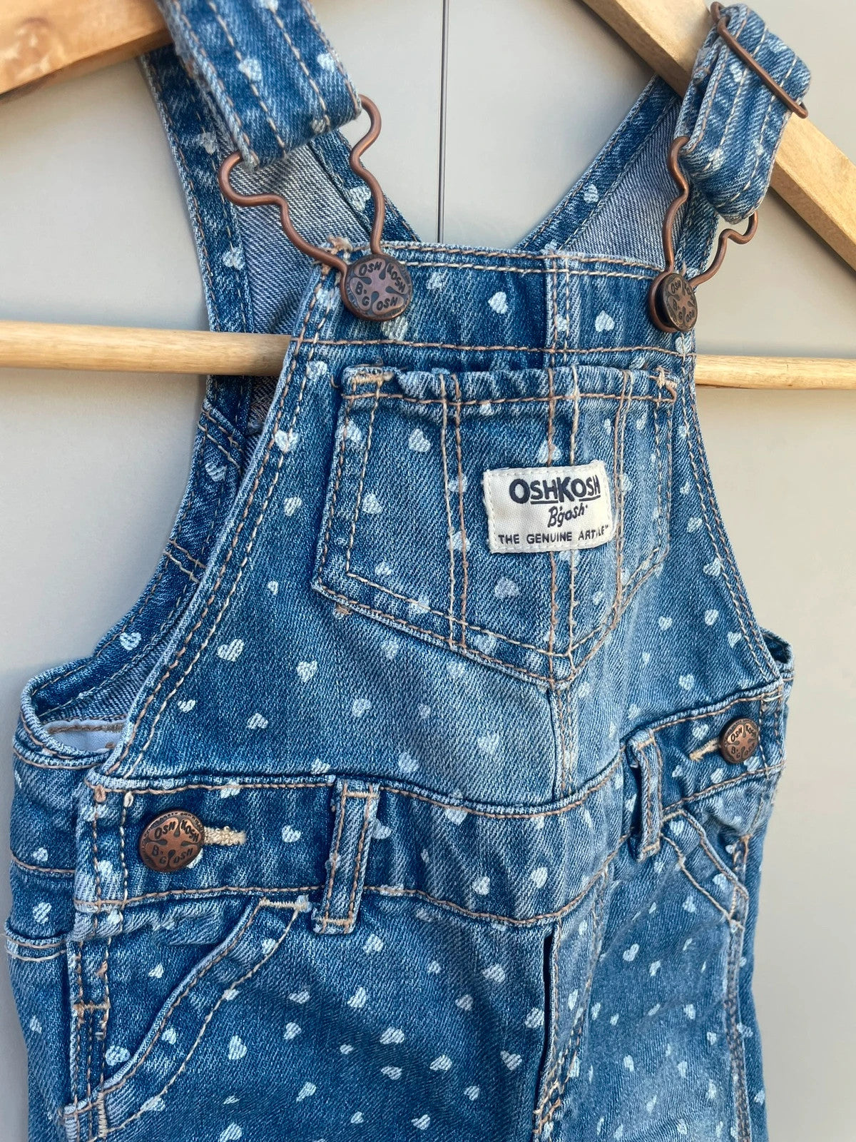 Oshkosh Heart Denim Dungarees 6M