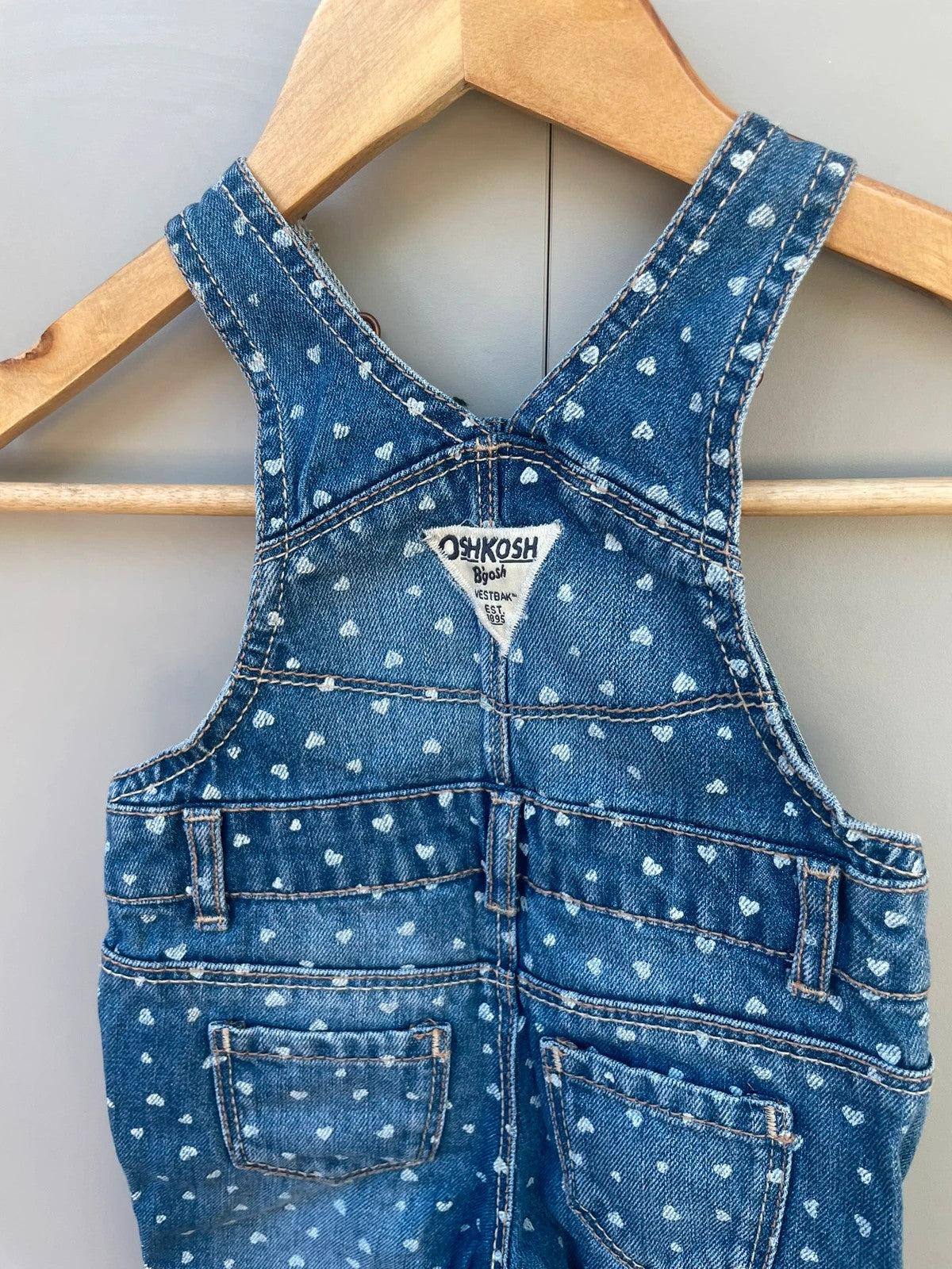 Oshkosh Heart Denim Dungarees 6M