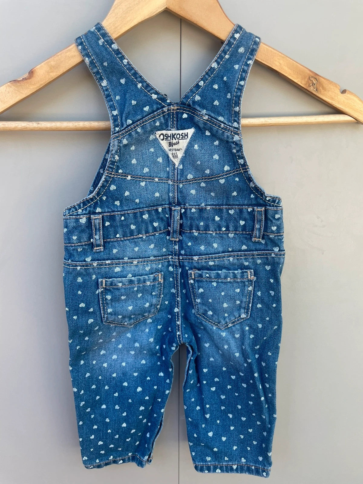 Oshkosh Heart Denim Dungarees 6M