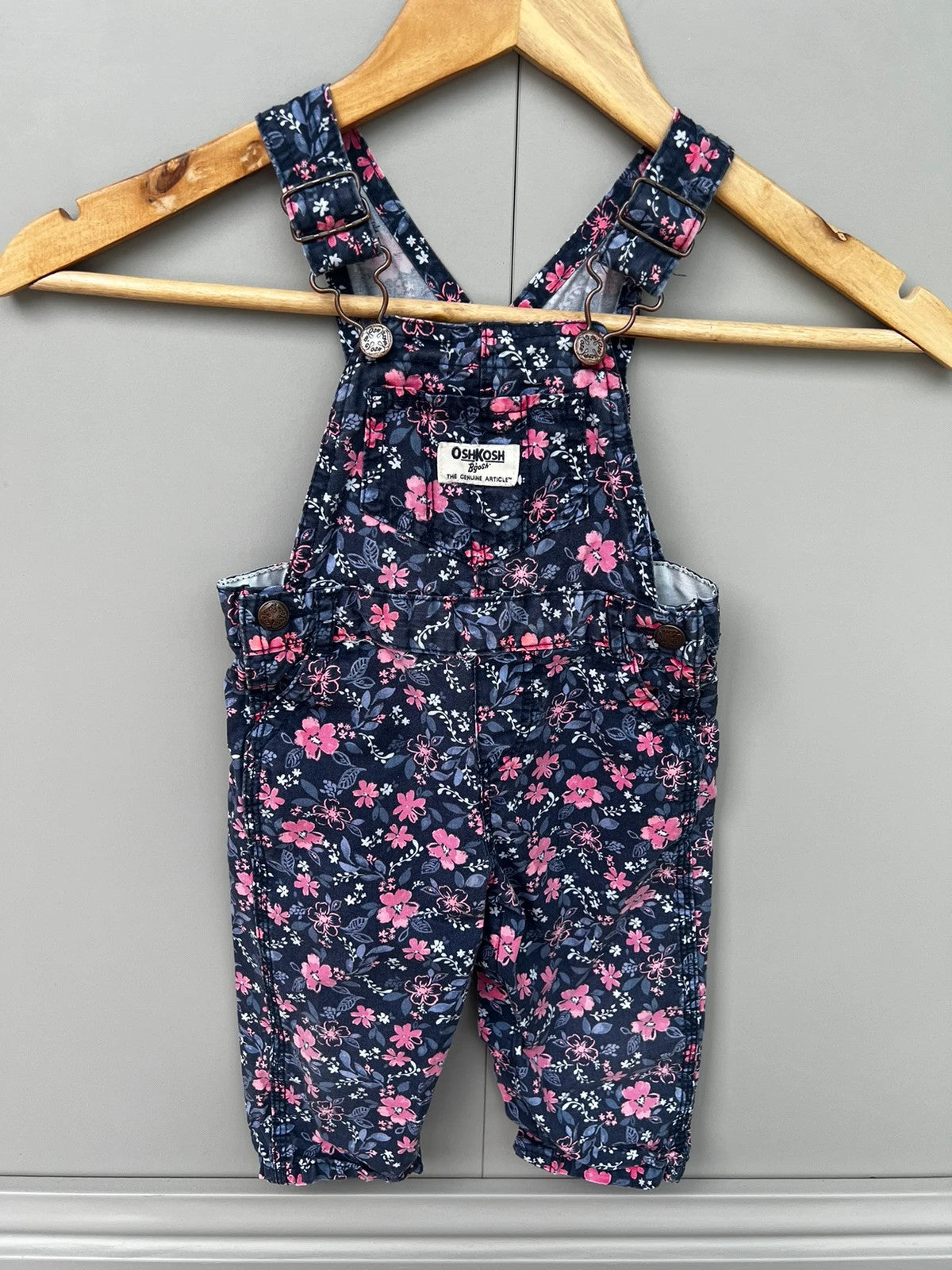 Oshkosh Floral Dungarees 12M