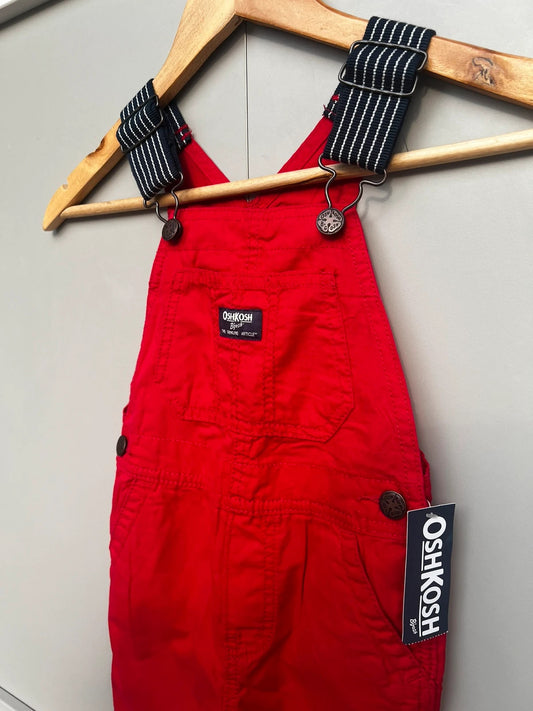 Oshkosh Red Short Dungarees 4T