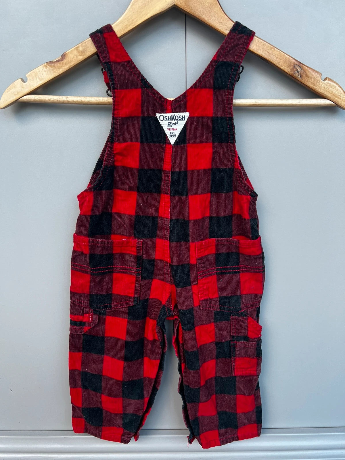 Oshkosh Corduroy Check Dungarees 12M