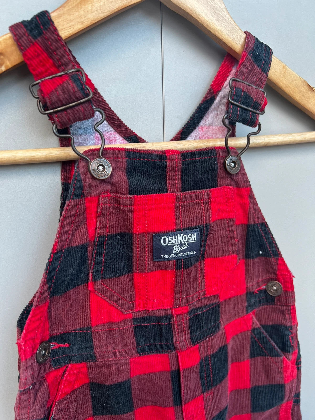 Oshkosh Corduroy Check Dungarees 12M