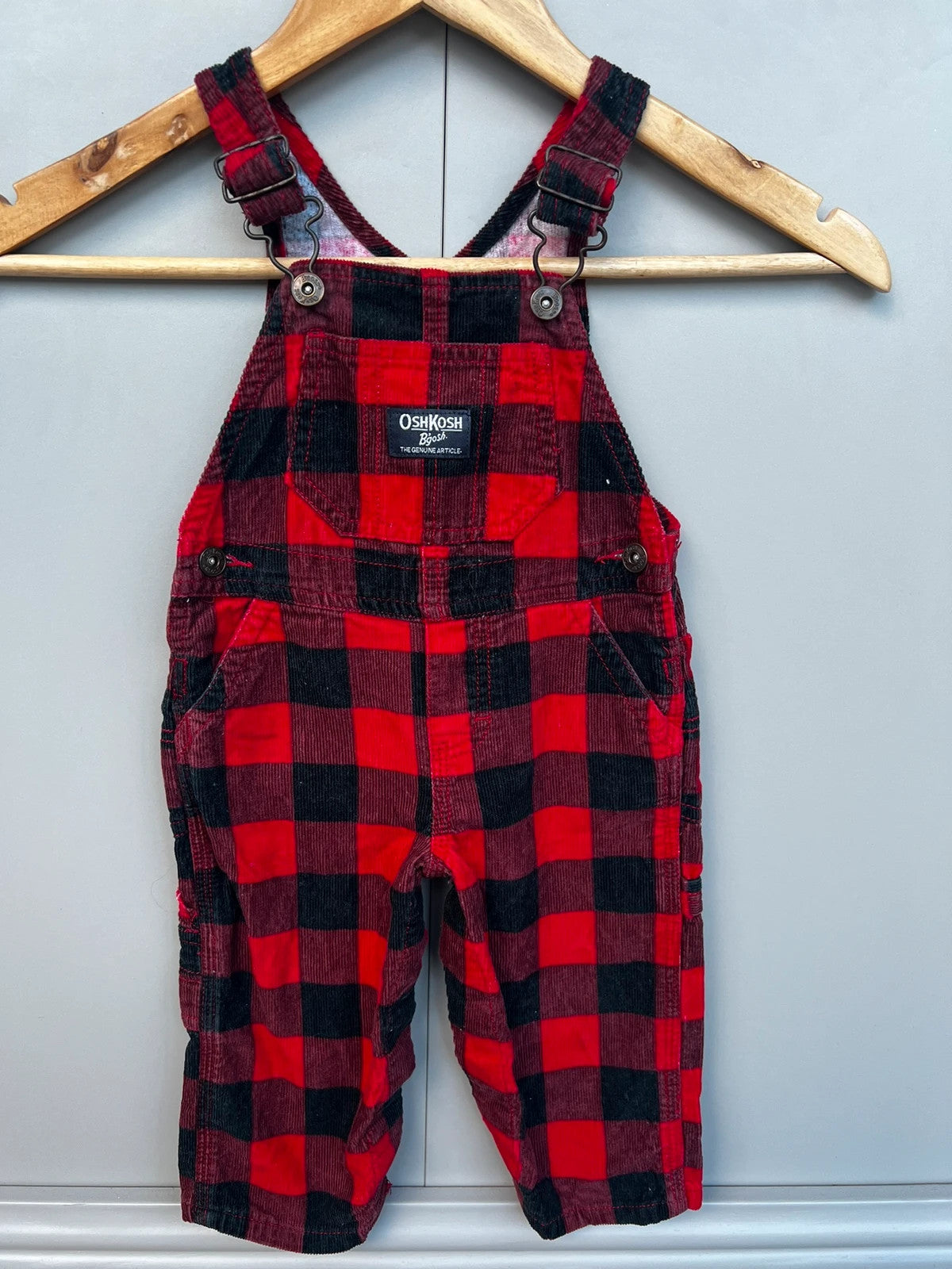 Oshkosh Corduroy Check Dungarees 12M