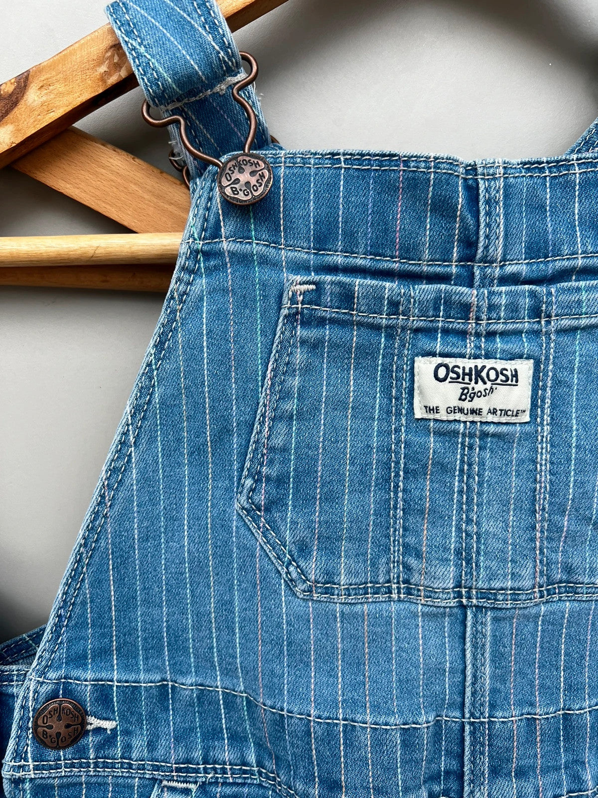 Oshkosh Striped Denim Girls Dungarees 12M and 4T