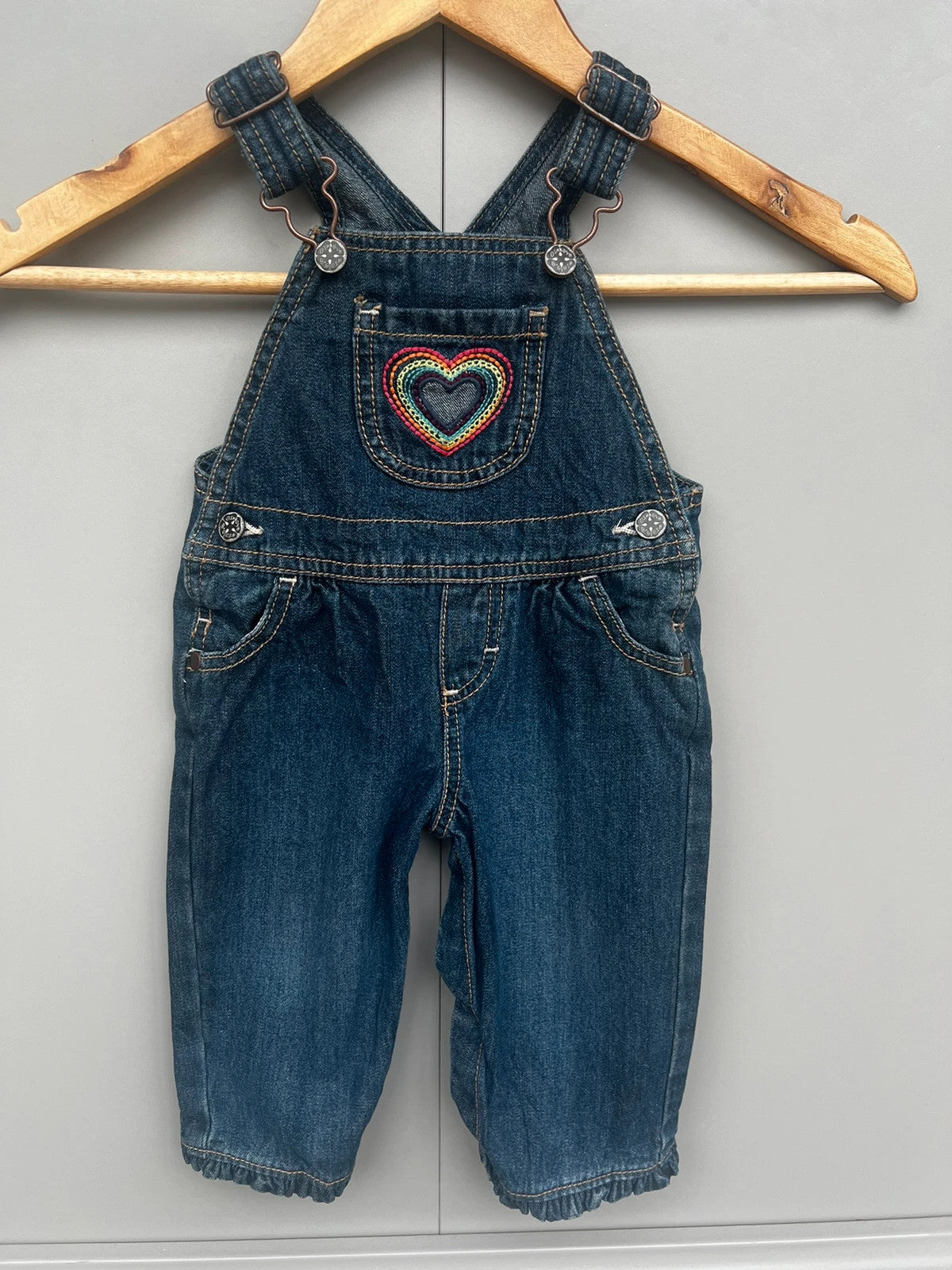 Oshkosh Heart Denim Dungarees 9M