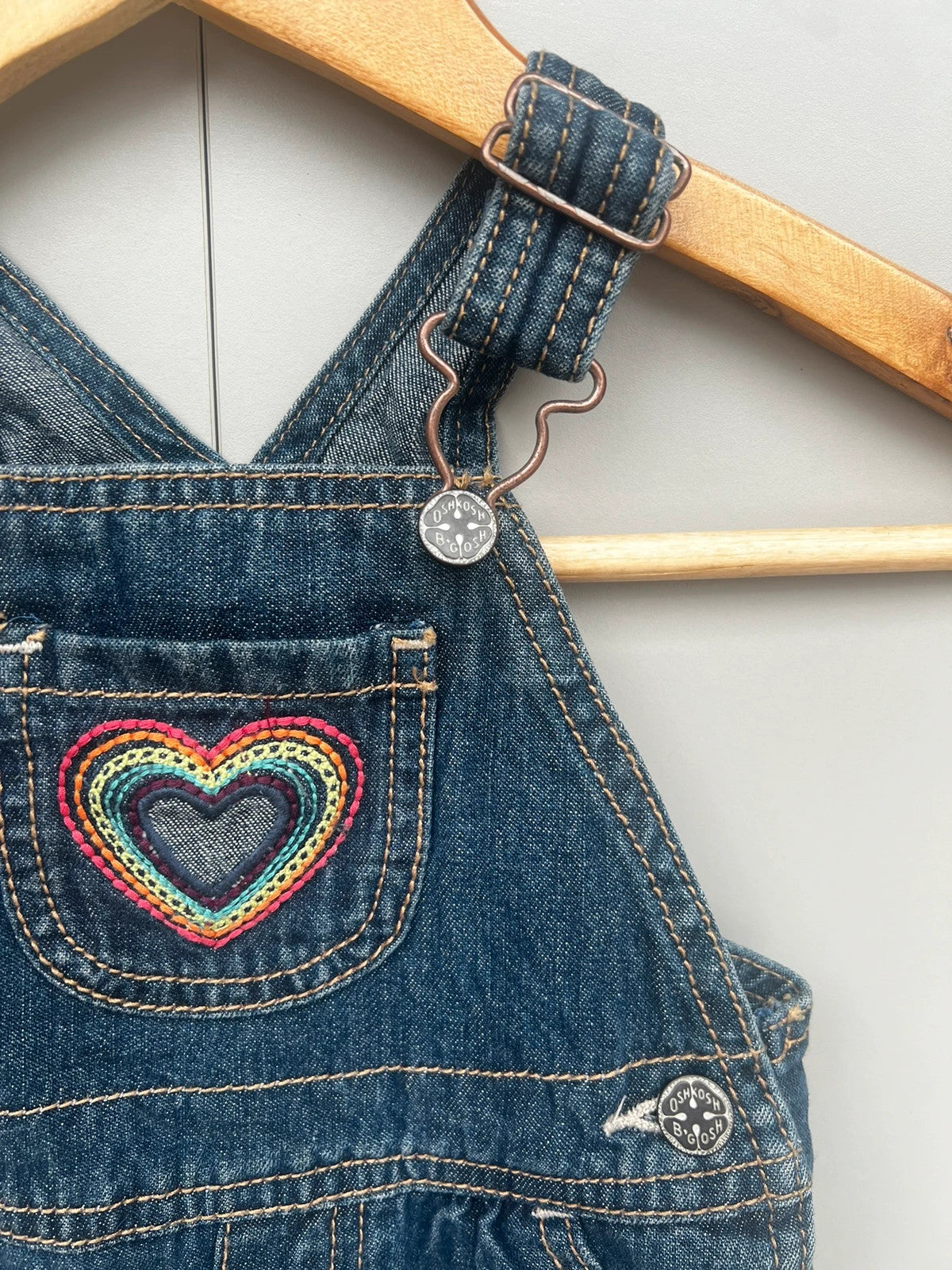 Oshkosh Heart Denim Dungarees 9M