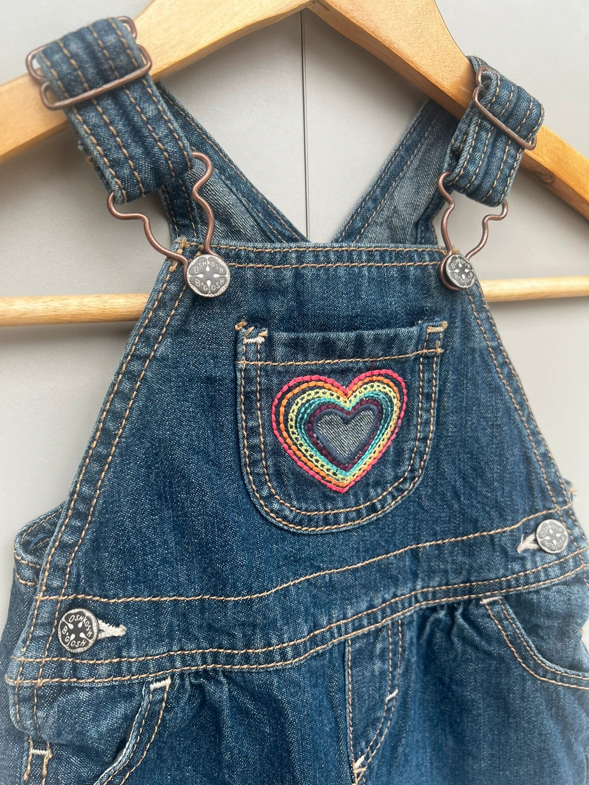 Oshkosh Heart Denim Dungarees 9M