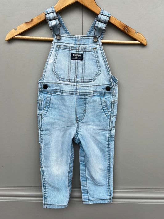 Oshkosh Light Denim Unisex Dungarees 18M (Play condition)