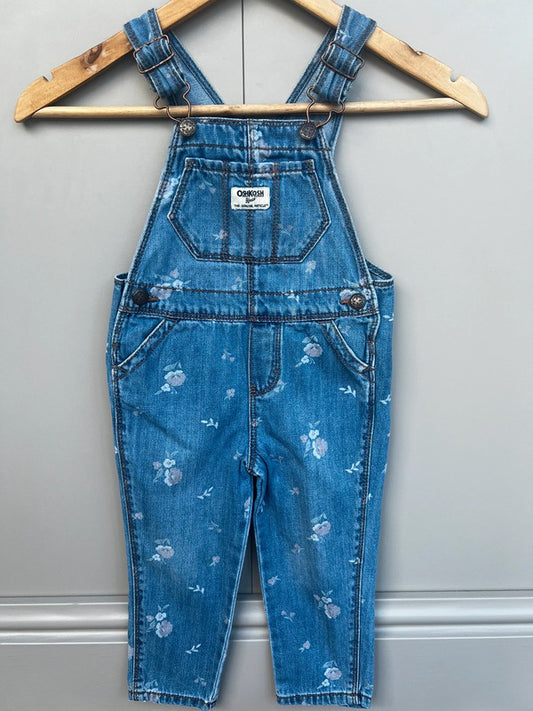 Oshkosh Denim Floral Dungarees 2T