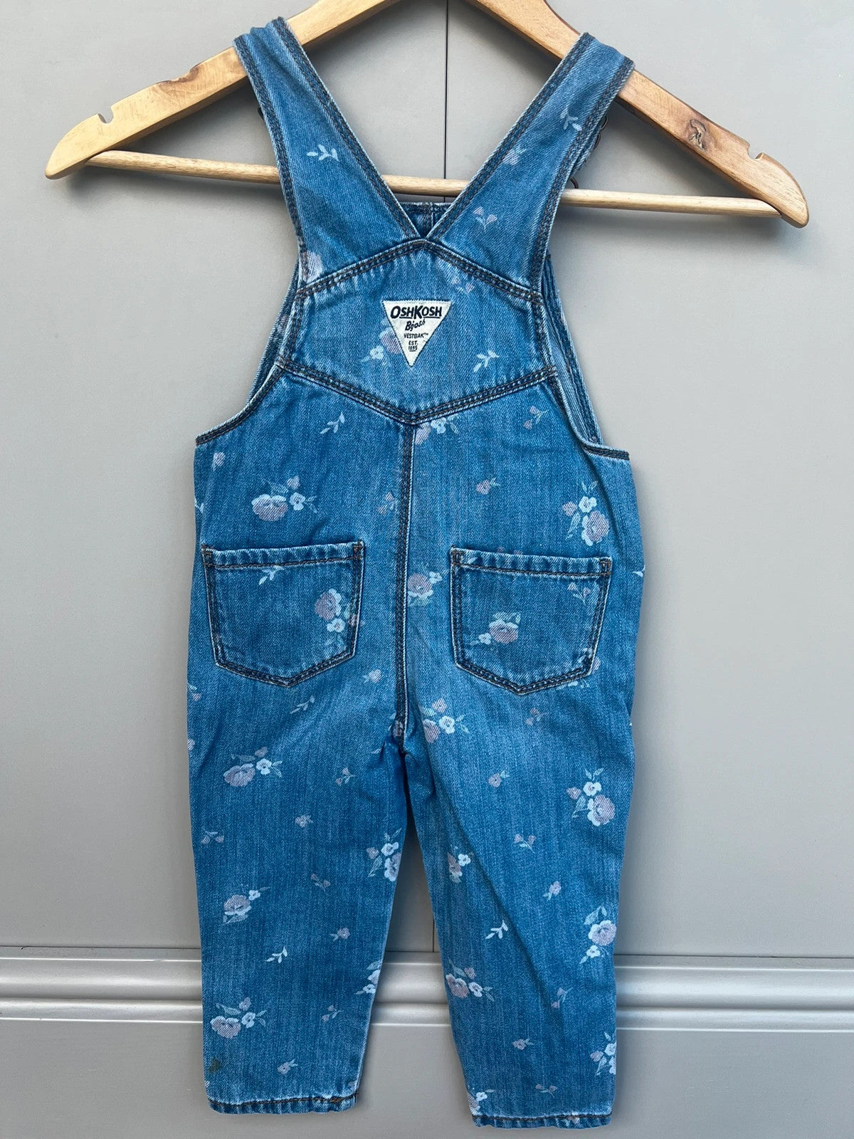 Oshkosh Denim Floral Dungarees 2T (Play condition)