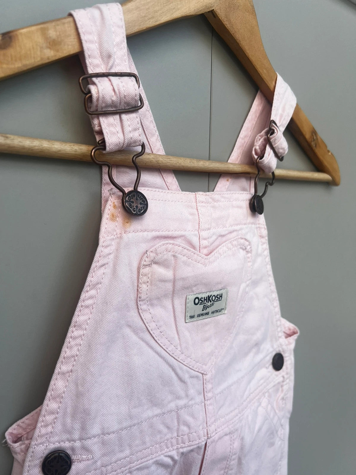 Oshkosh Rose Pink Heart Dungarees