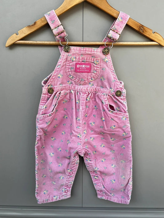 Oshkosh Vintage Floral Corduroy Dungarees 12M