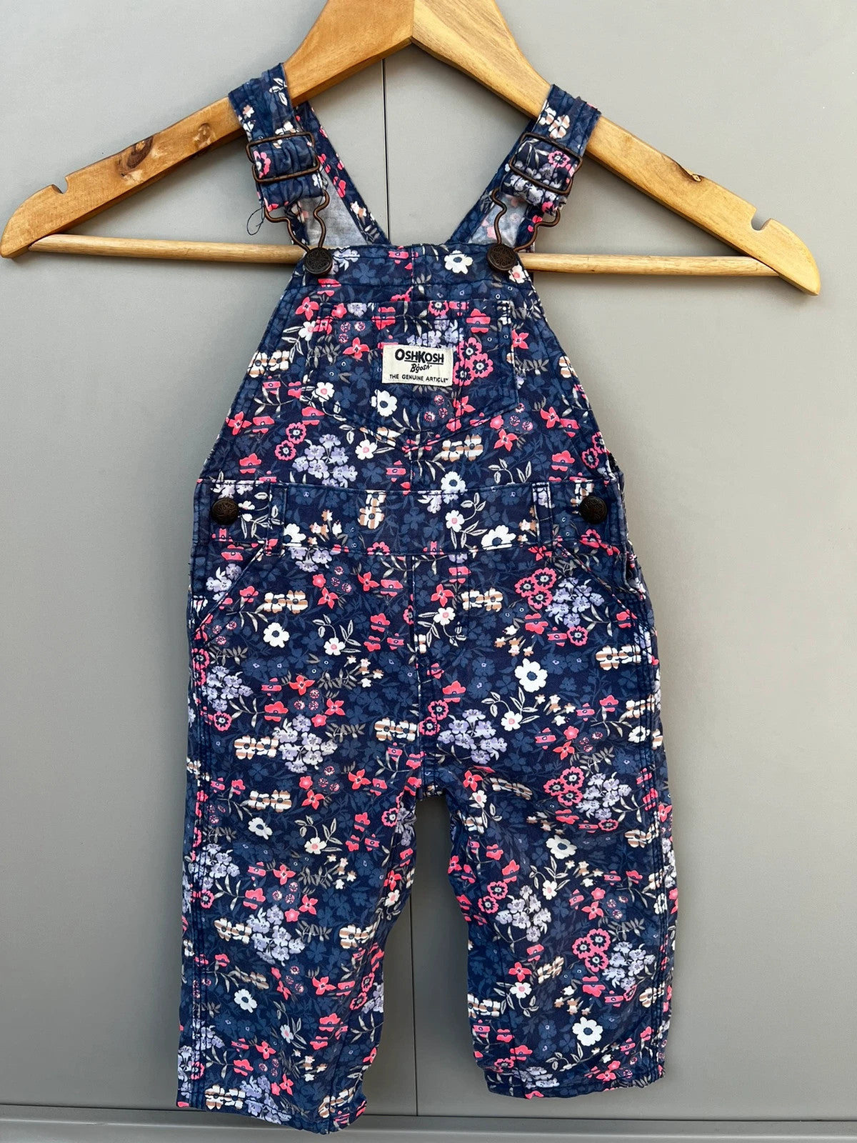 Oshkosh Floral Dungarees 9M