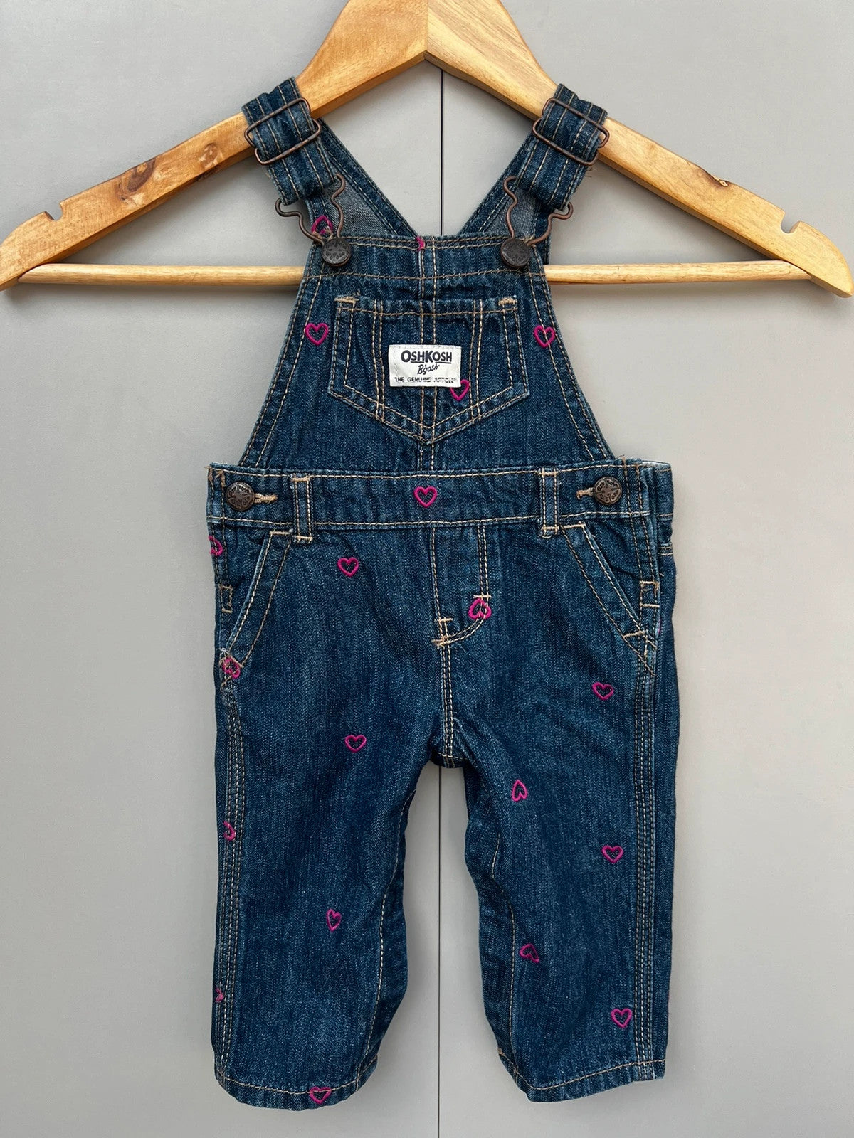 Oshkosh Heart Denim Dungarees 6M