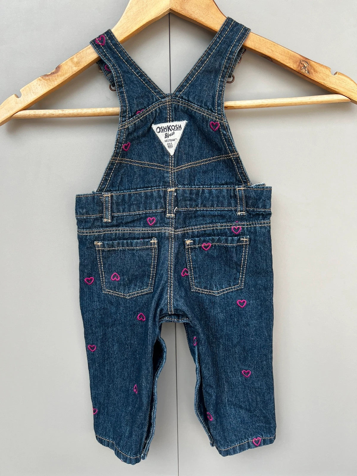 Oshkosh Heart Denim Dungarees 6M