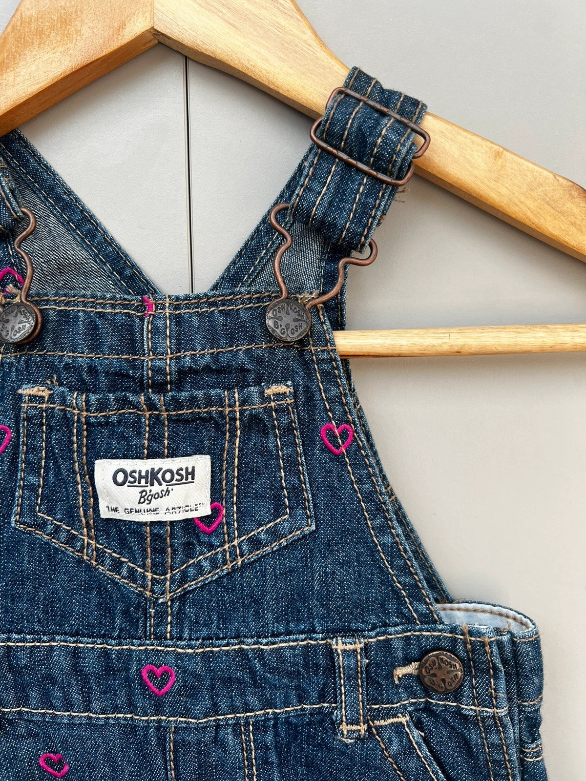 Oshkosh Heart Denim Dungarees 6M