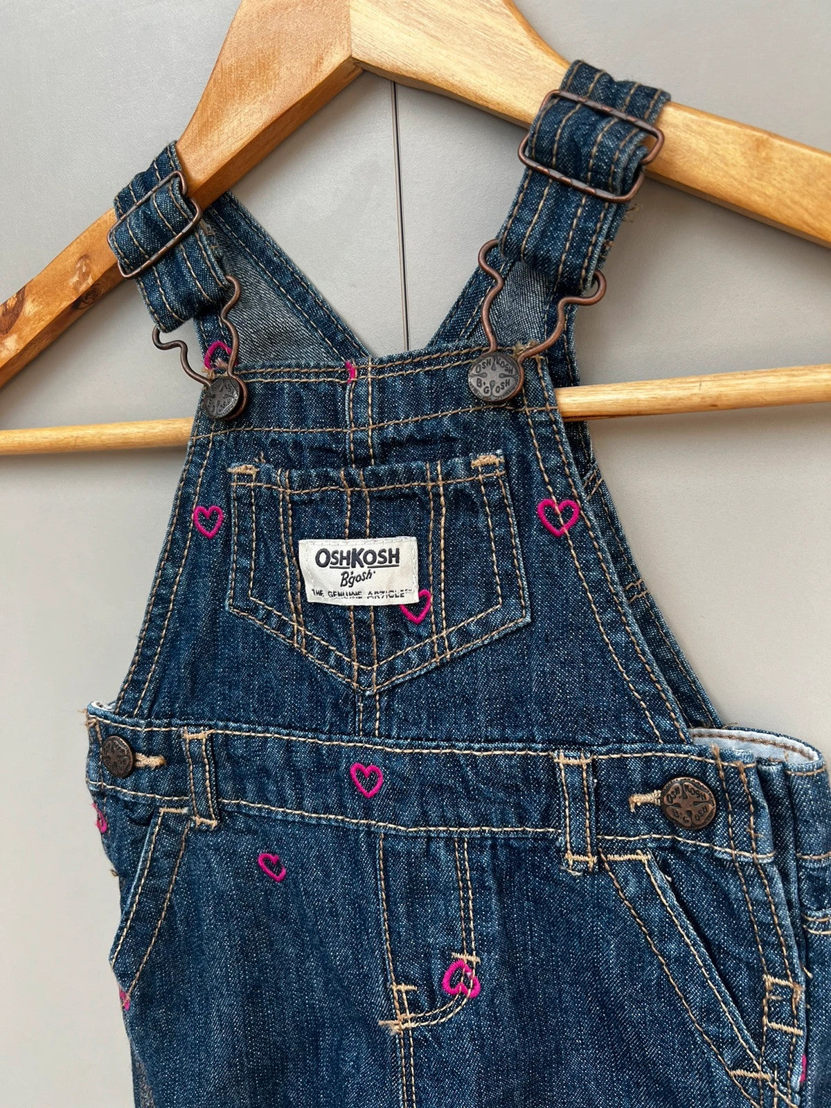 Oshkosh Heart Denim Dungarees 6M