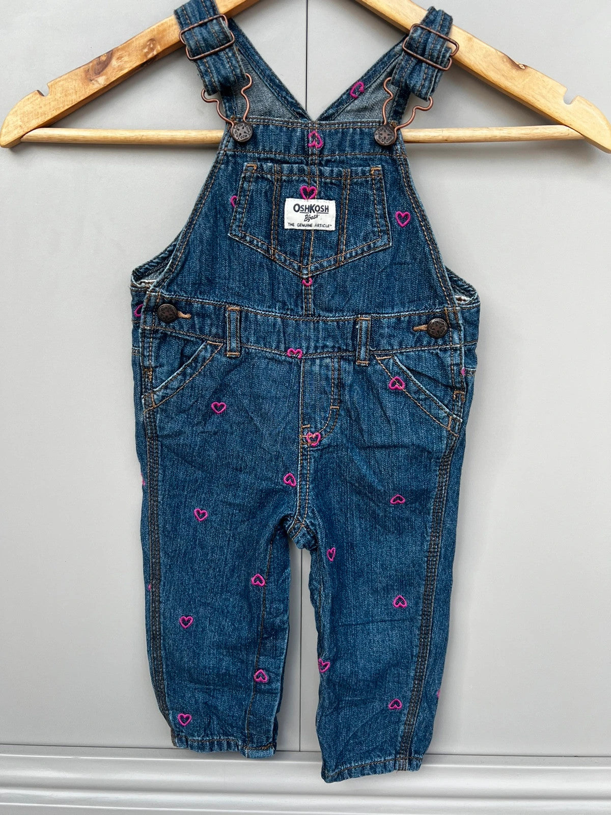 Oshkosh Denim Heart Dungarees 12M