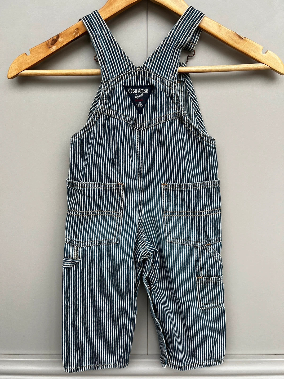 Oshkosh Classic Hickory Stripe Dungarees 12M