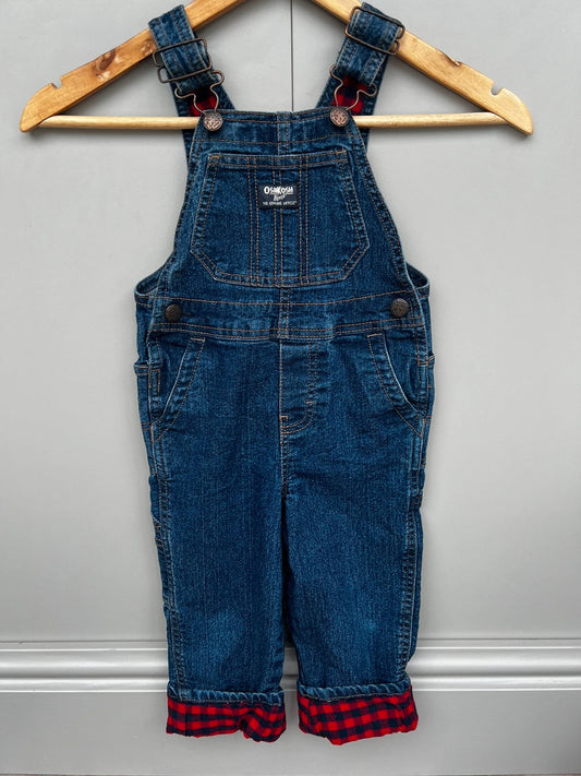 Oshkosh Denim Red Gingham Dungarees 3T