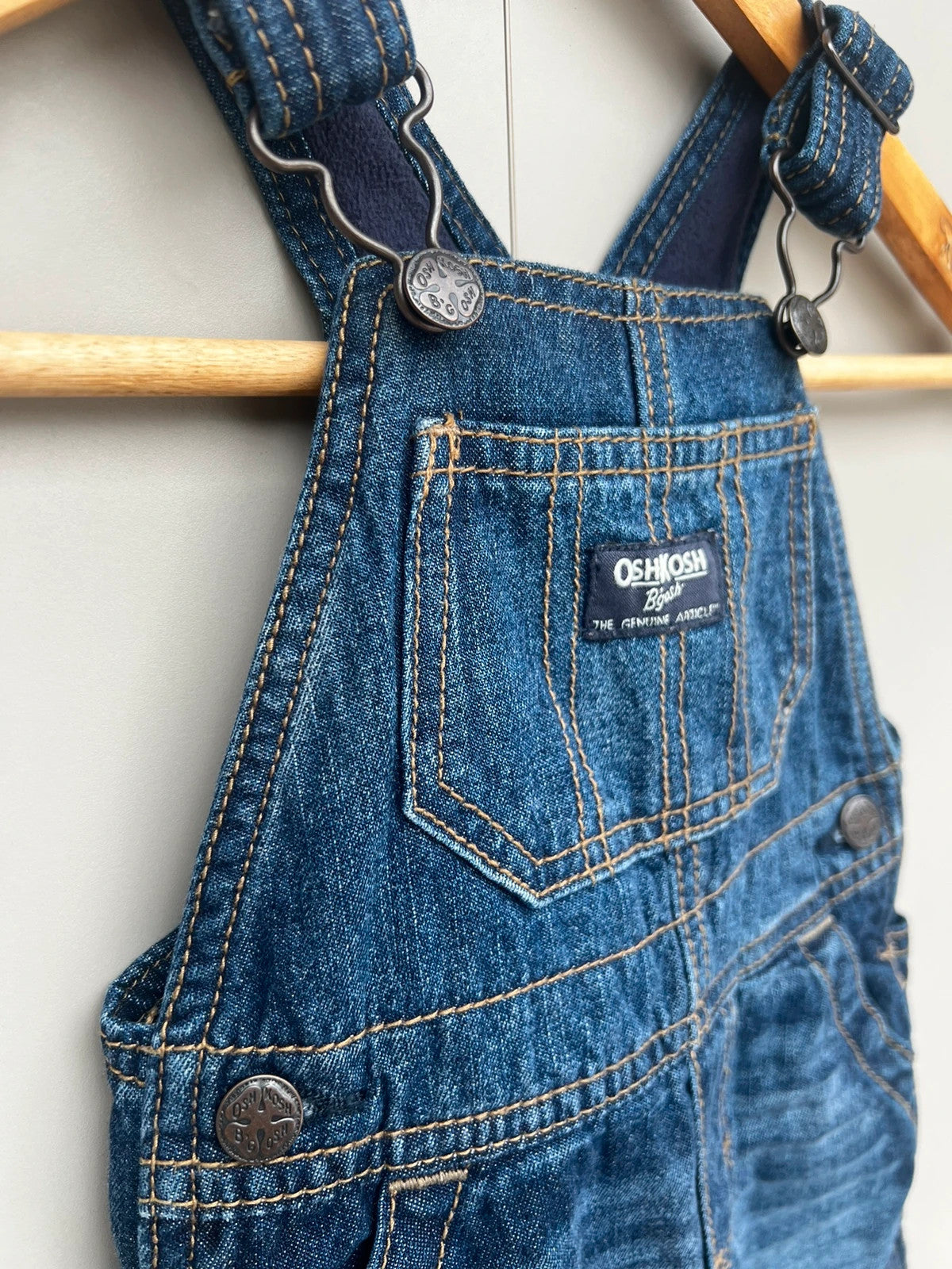 Oshkosh Fleece Lined Denim Dungarees 12M