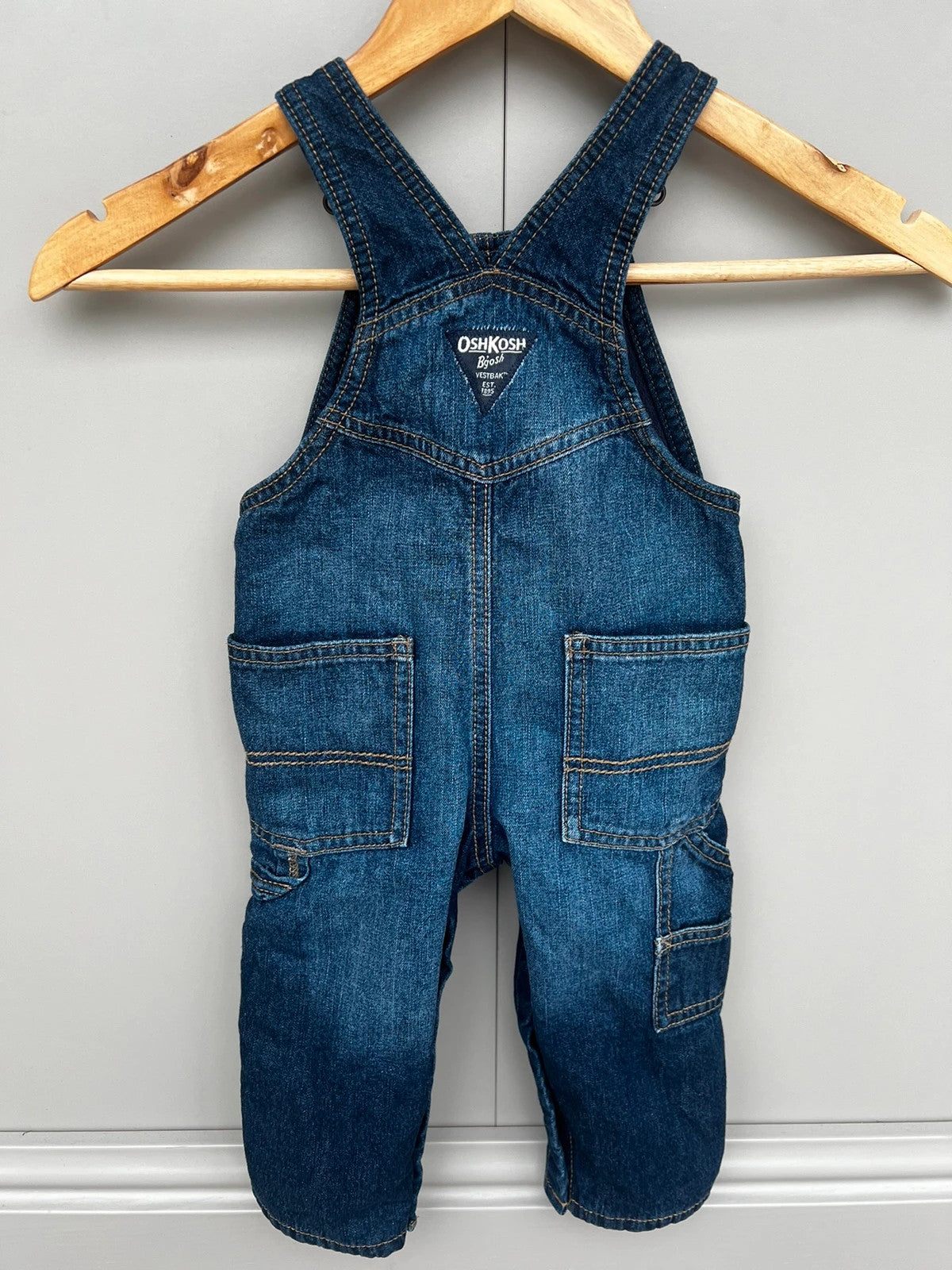 Oshkosh Fleece Lined Denim Dungarees 12M