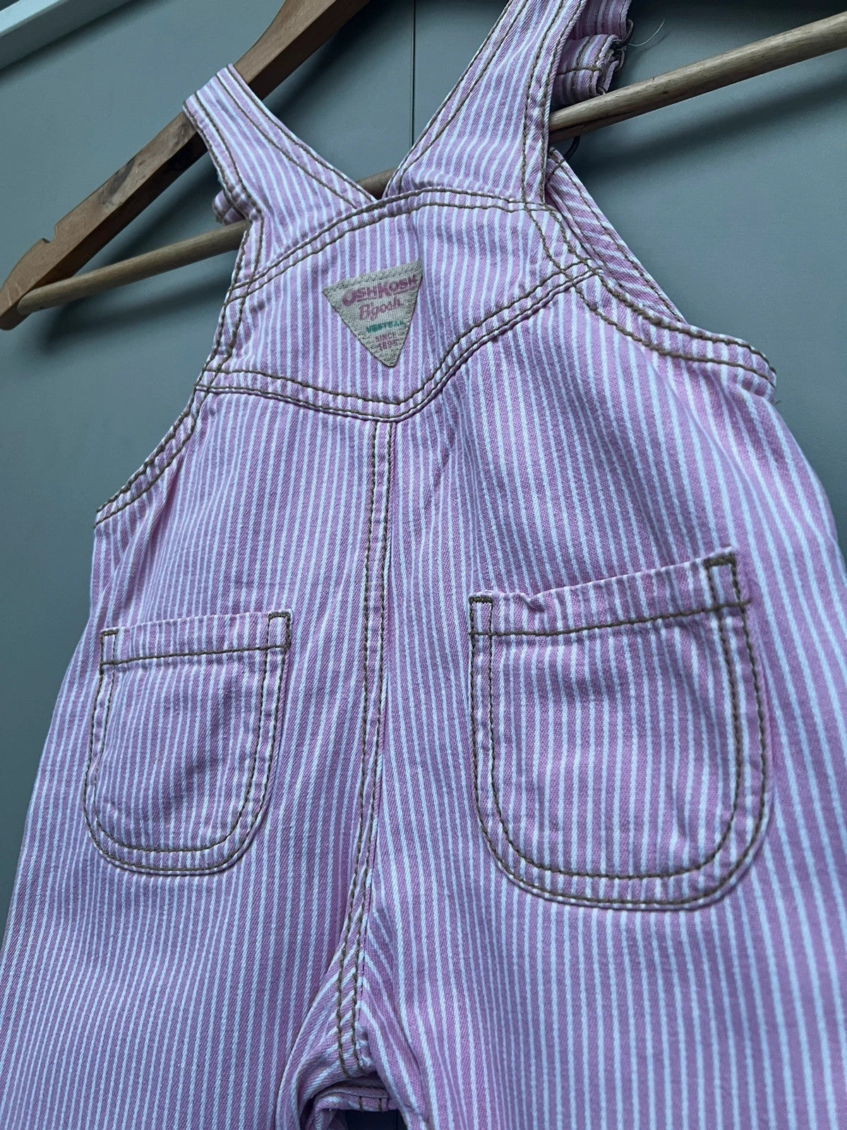 Oshkosh Vintage Hickory Stripe Dungarees 12M