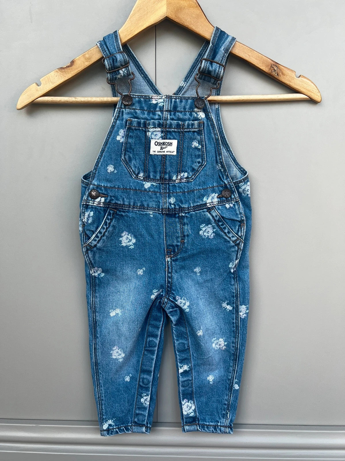 Oshkosh Floral Denim Dungarees 12M