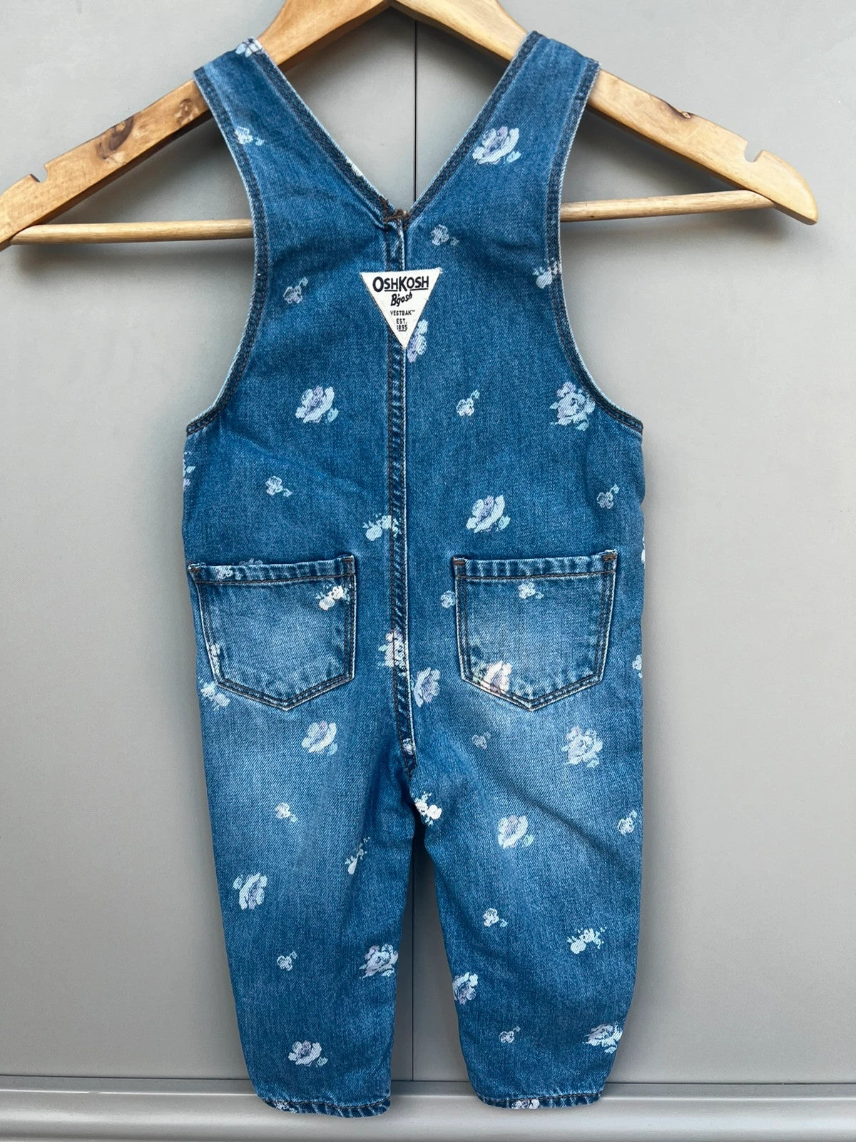 Oshkosh Floral Denim Dungarees 12M