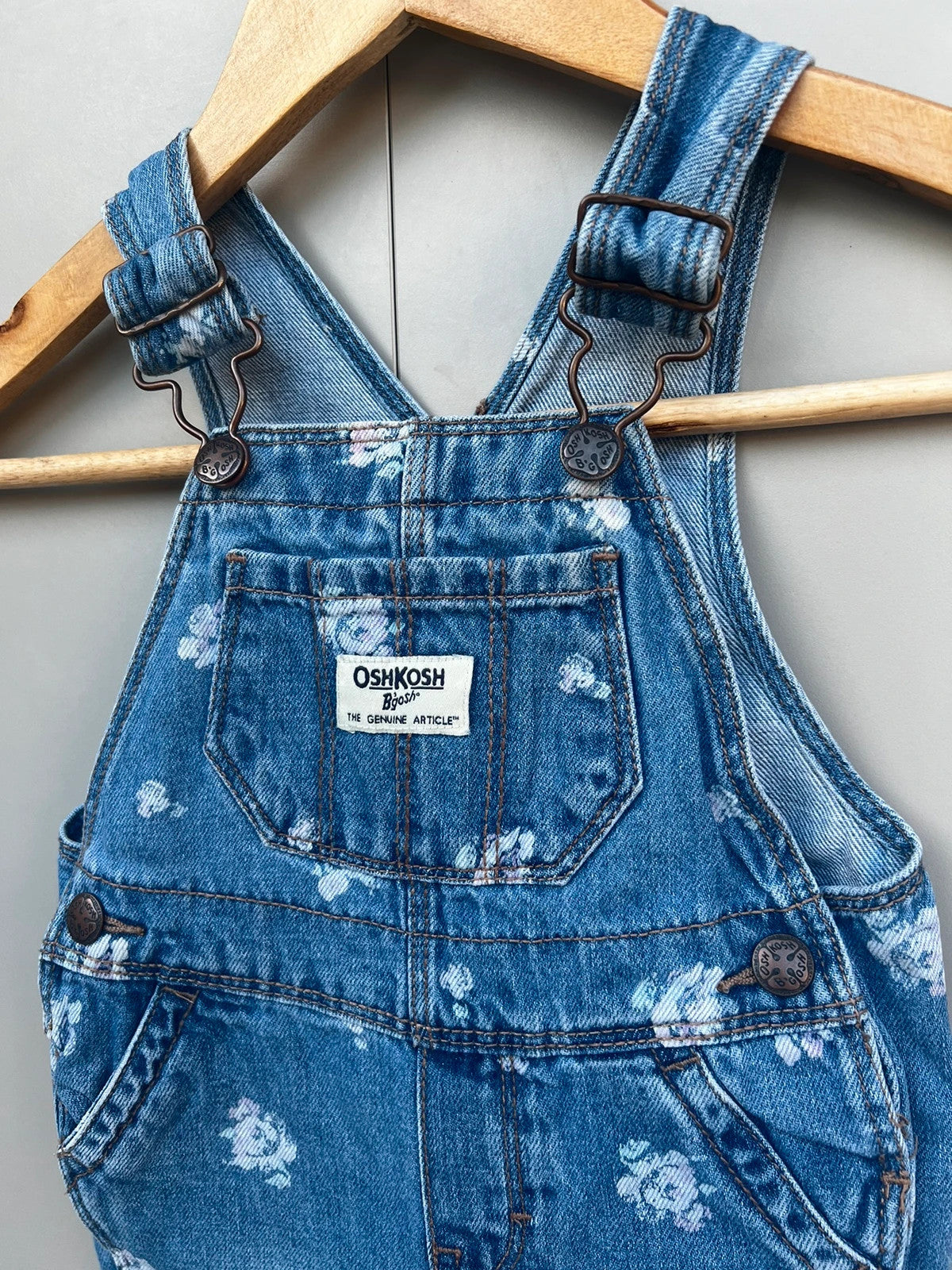 Oshkosh Floral Denim Dungarees 12M