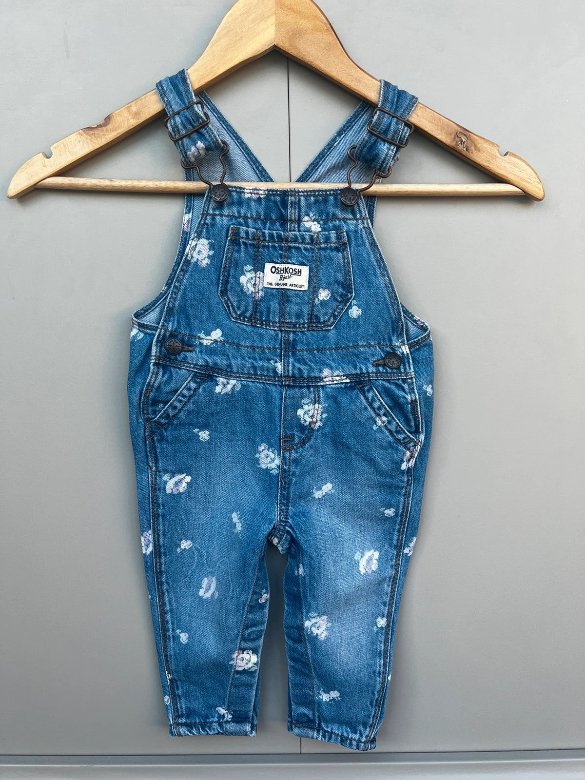 Oshkosh Floral Denim Dungarees 9M