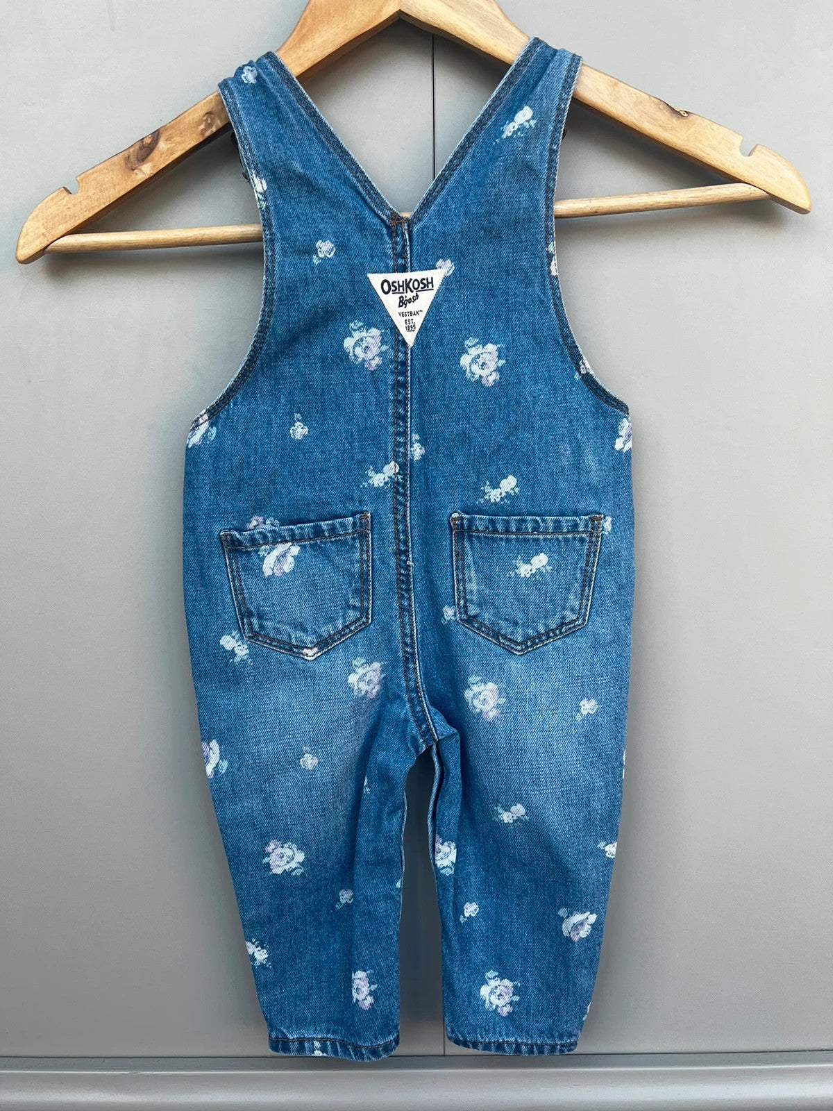 Oshkosh Floral Denim Dungarees 9M