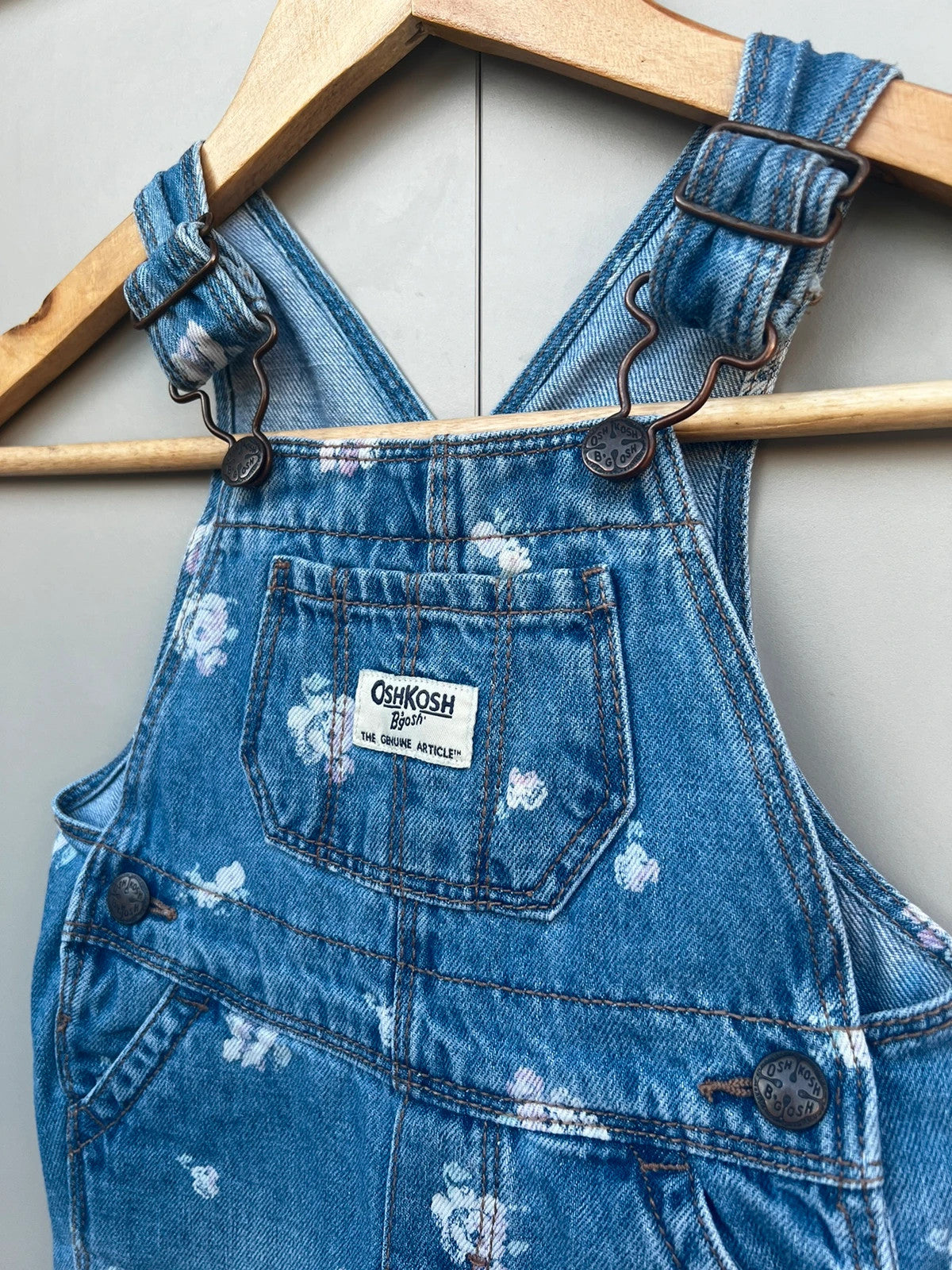 Oshkosh Floral Denim Dungarees 9M