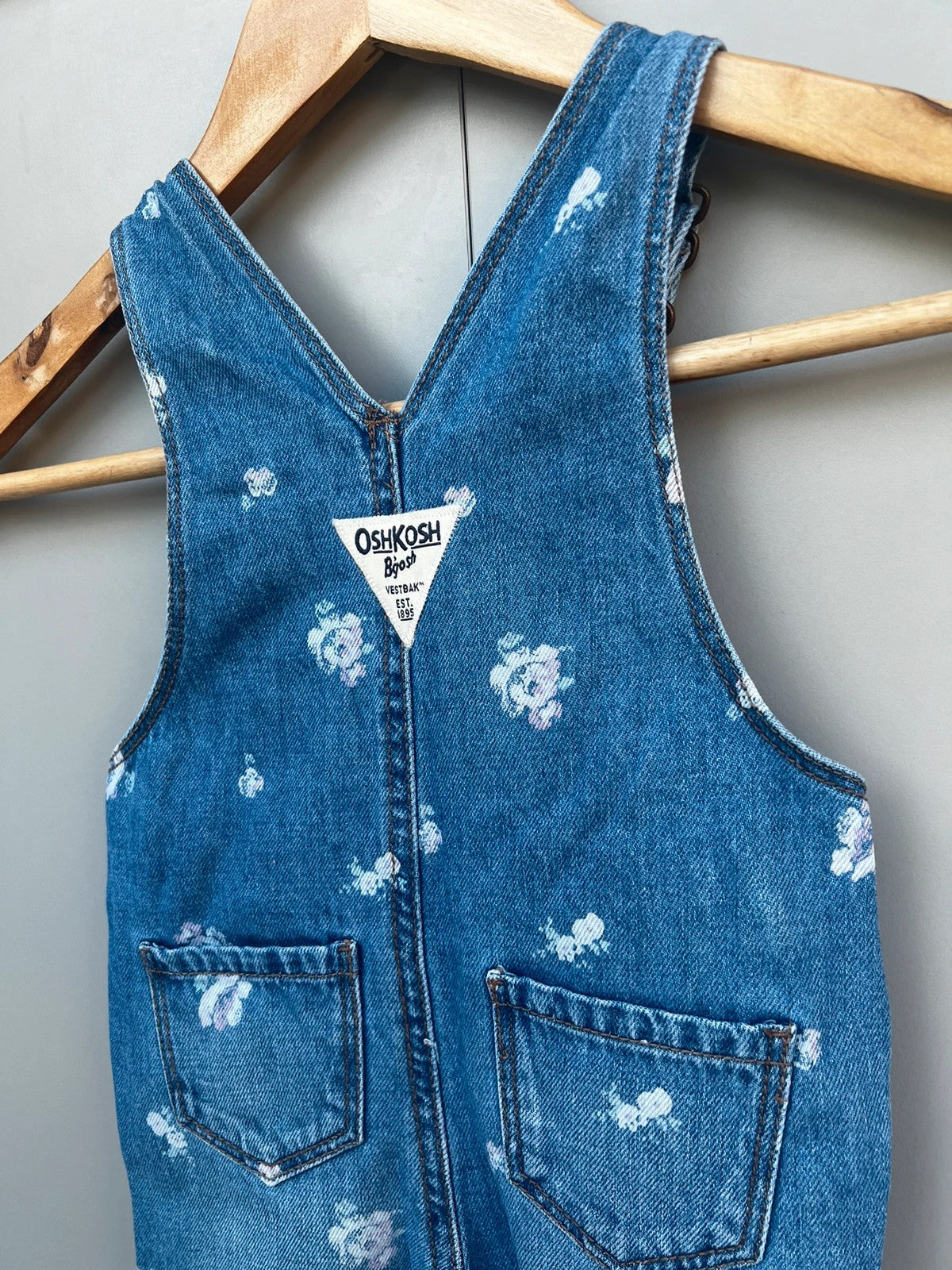 Oshkosh Floral Denim Dungarees 9M