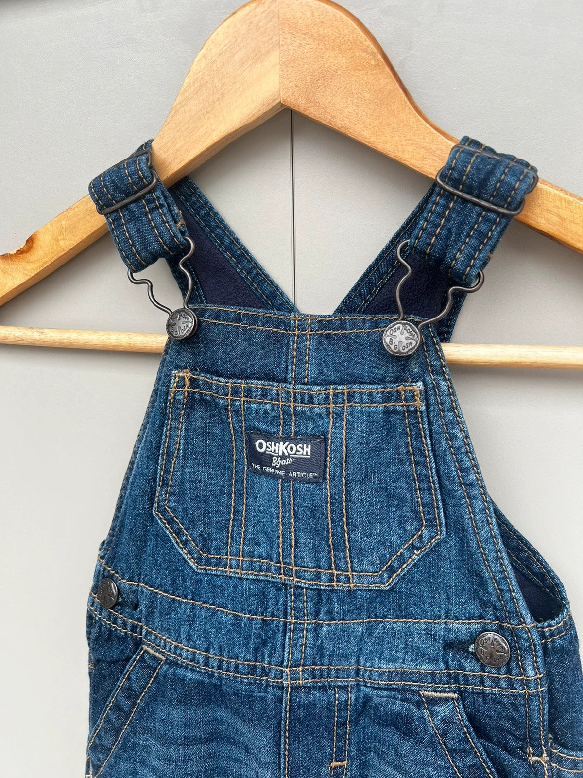 Oshkosh Fleece Lined Denim Dungarees 12M