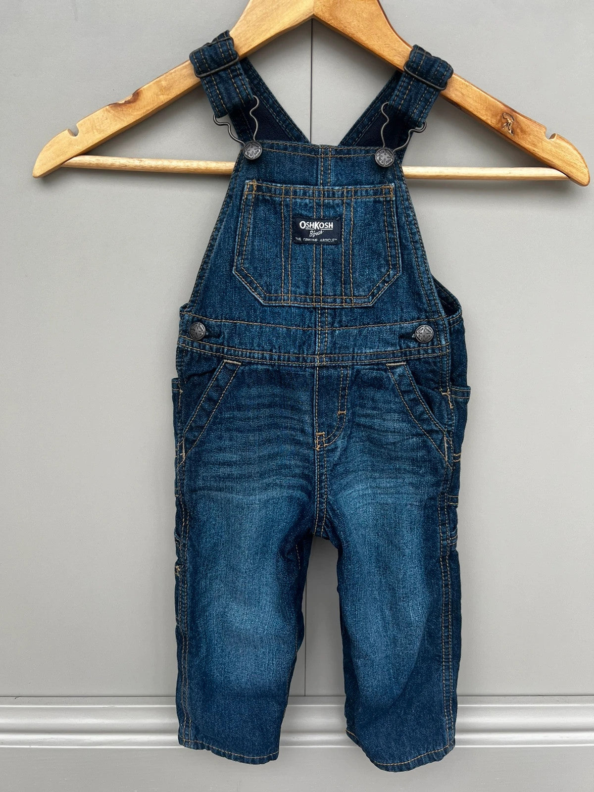 Oshkosh Fleece Lined Denim Dungarees 12M