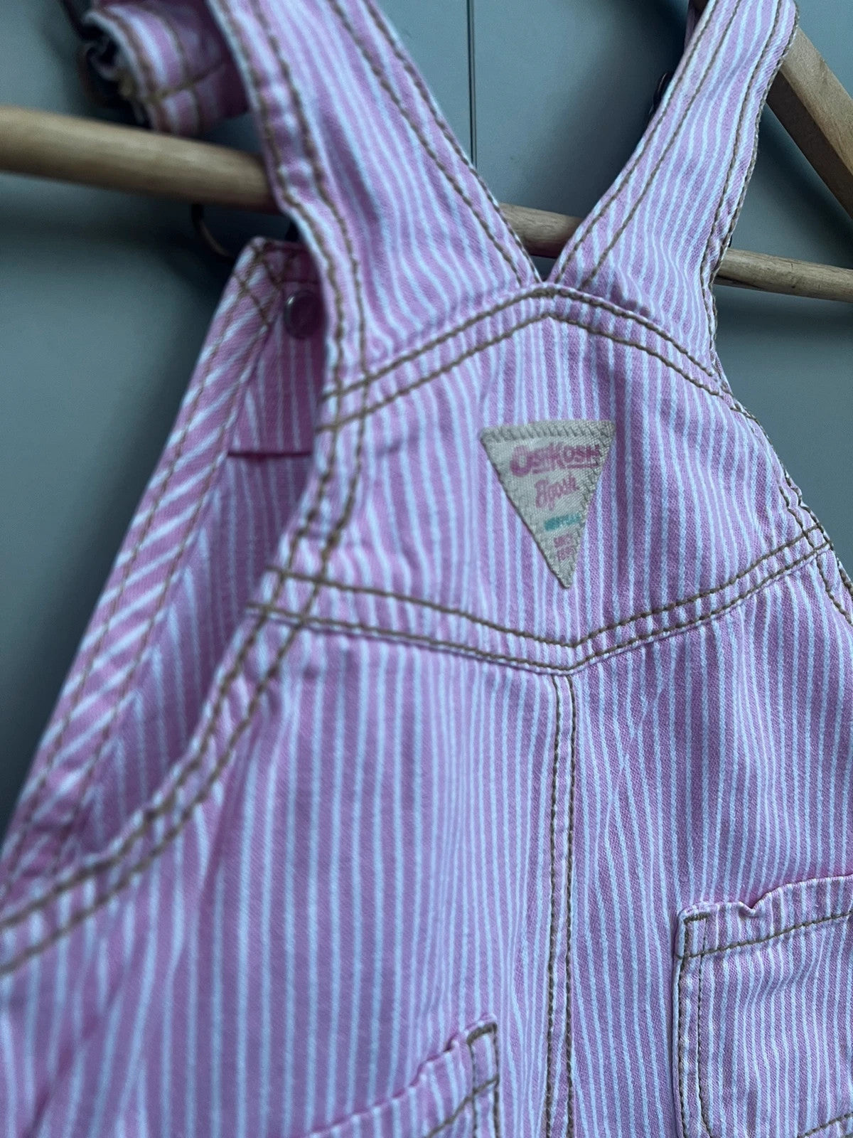 Oshkosh Vintage Hickory Stripe Dungarees 12M