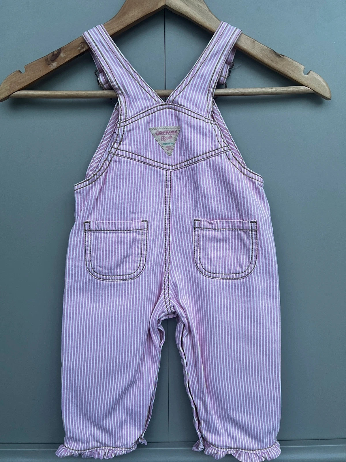 Oshkosh Vintage Hickory Stripe Dungarees 12M