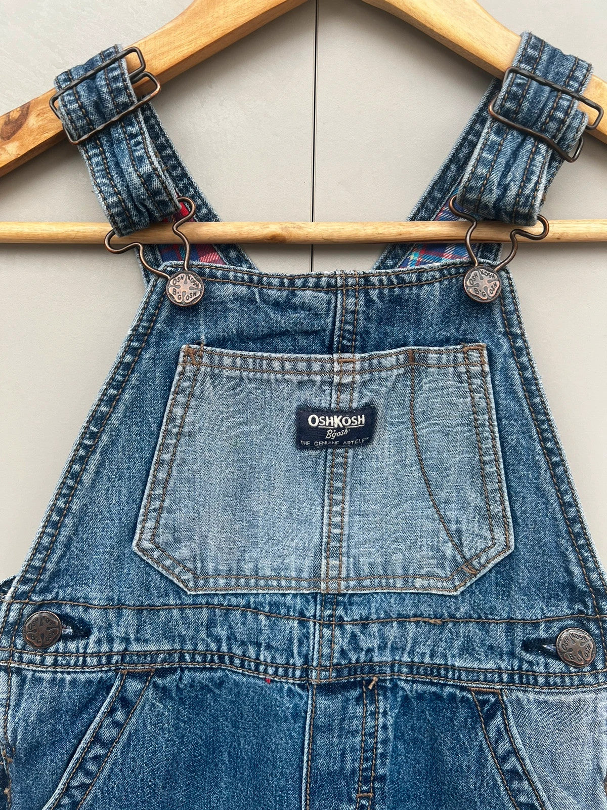 Oshkosh Lined Tartan Turn Up Dungarees 4T