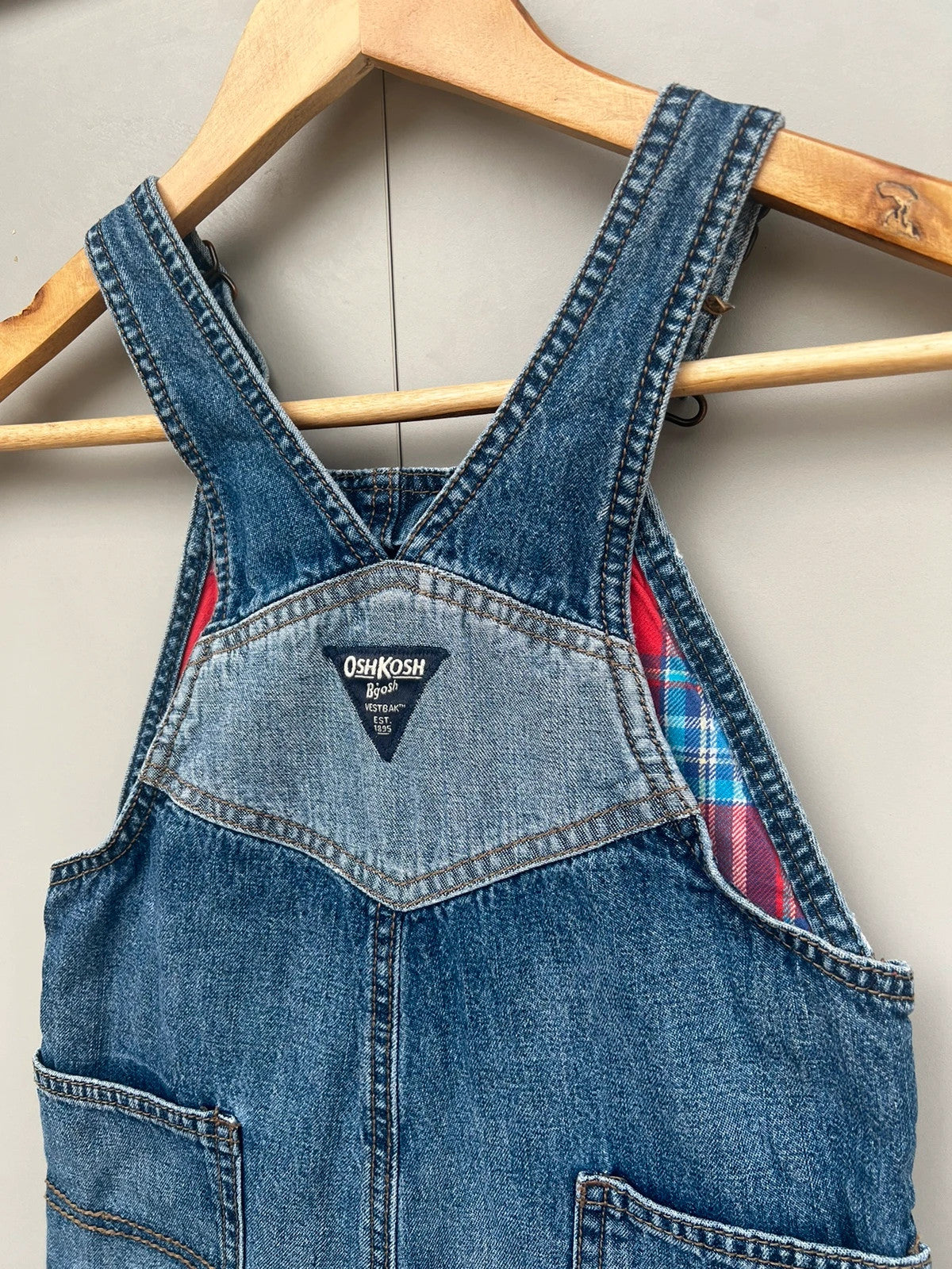 Oshkosh Lined Tartan Turn Up Dungarees 4T